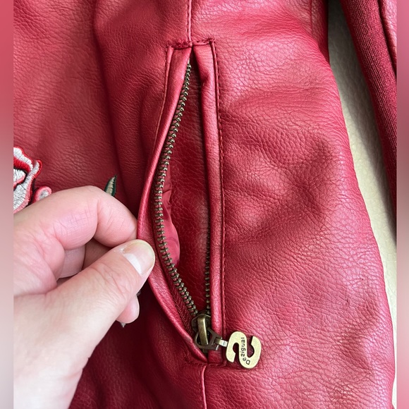 NWT - Desigual Women’s Embroidered Faux Leather Biker Jacket - EU 38 / US 4 / S - Picture 6 of 15